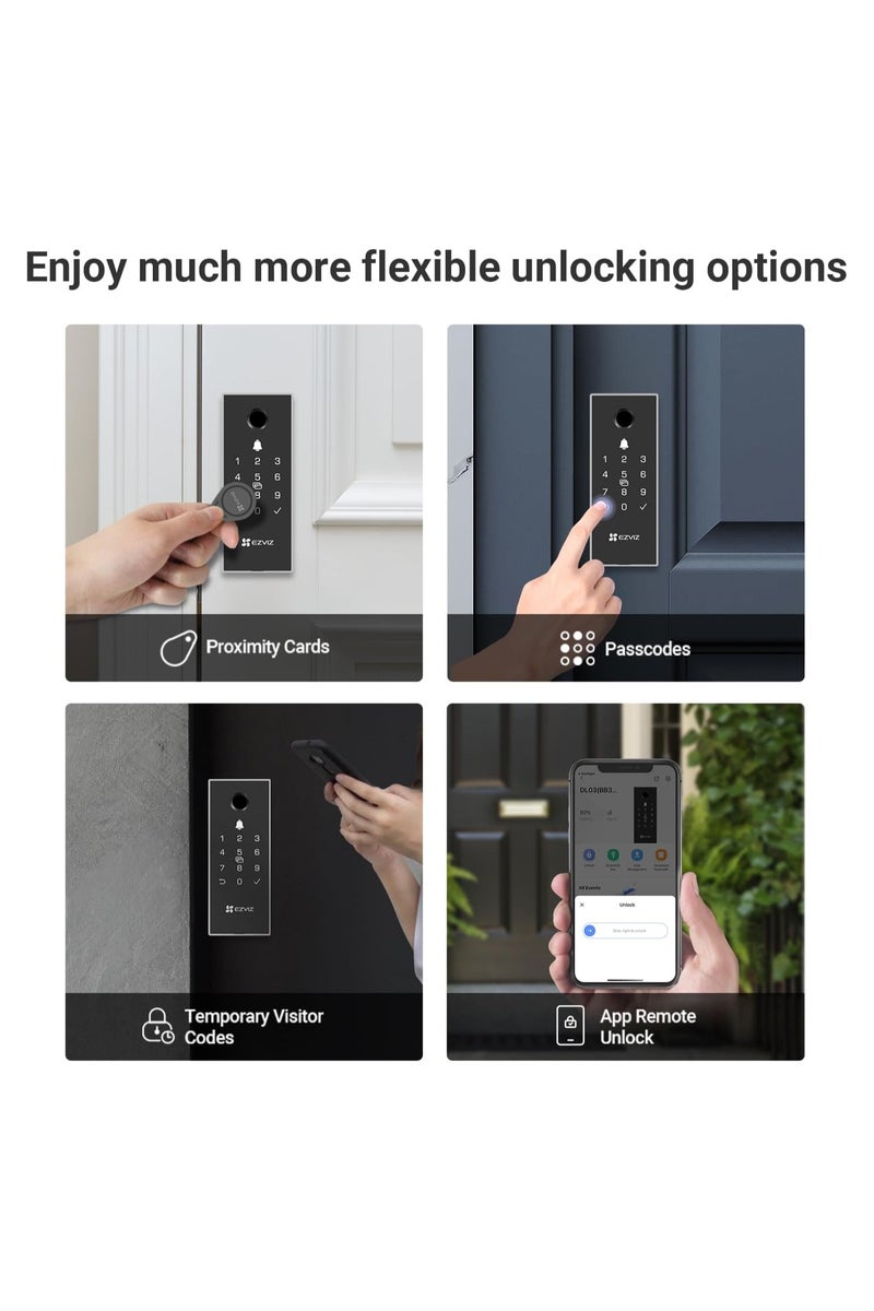 EZVIZ EZVIZ DL03 PRO Smart Rim Lock – Bluetooth & Wi-Fi Enabled Keyless Entry with Remote Control, Anti-Tamper Alerts, and Easy DIY Installation  - Image 5