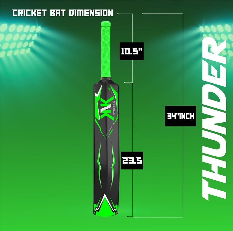 KNK® Thunder Cricket Bat,Excellent Hard Plastic Bat,34" Length Full Size with Short Handle with Ball for All Age Group - Image 3