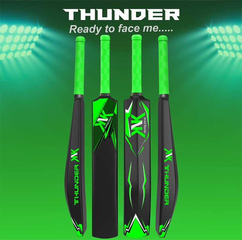 KNK® Thunder Cricket Bat,Excellent Hard Plastic Bat,34" Length Full Size with Short Handle with Ball for All Age Group - Image 2