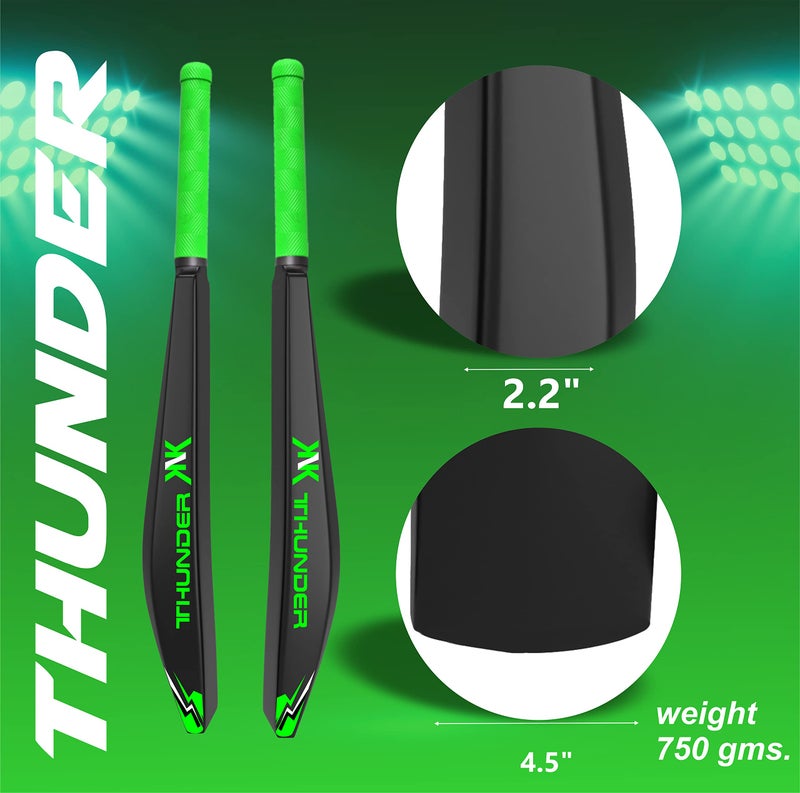 KNK® Thunder Cricket Bat,Excellent Hard Plastic Bat,34" Length Full Size with Short Handle with Ball for All Age Group - Image 5