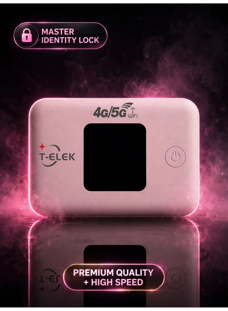 T-ELEK TM96E 5G LTE Wireless Modem WiFi Pro, 300Mbps Portable WiFi Router, 150Mbps LTE Speed, 3000mAh Rechargeable Battery, LCD Display, Type-C Charging, Supports Up to 12 Devices - Image 4