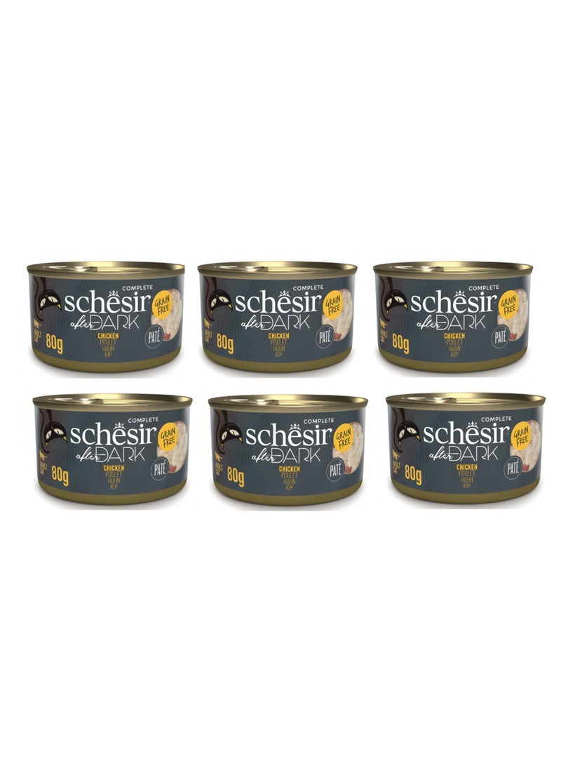Schesir 80g After Dark Can Chicken in Pate Canned Cat Food 6PC  - Image 1