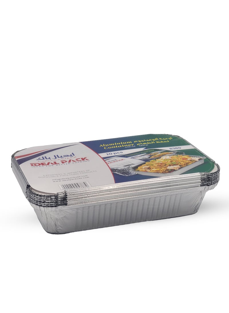 IDEAL PACK Aluminum Container with Lid 8389 Pack 10 pcs Lunch Box  Storage box container 5PKTS - Image 2