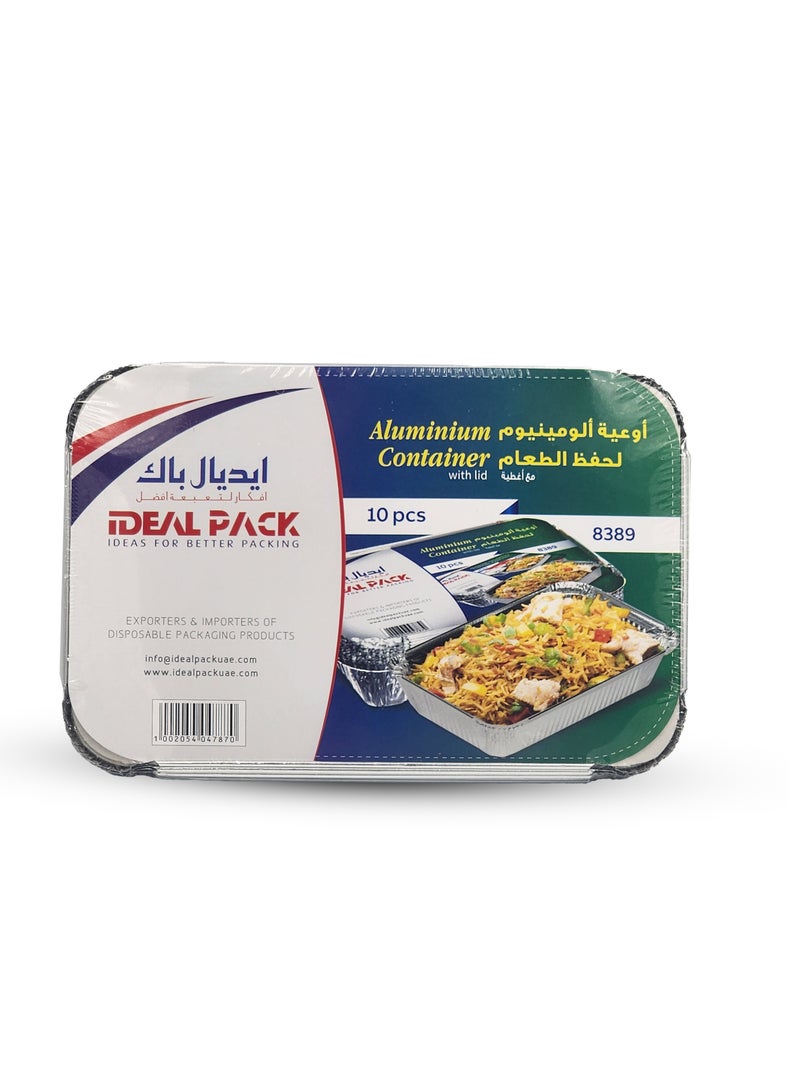 IDEAL PACK Aluminum Container with Lid 8389 Pack 10 pcs Lunch Box  Storage box container 5PKTS - Image 1