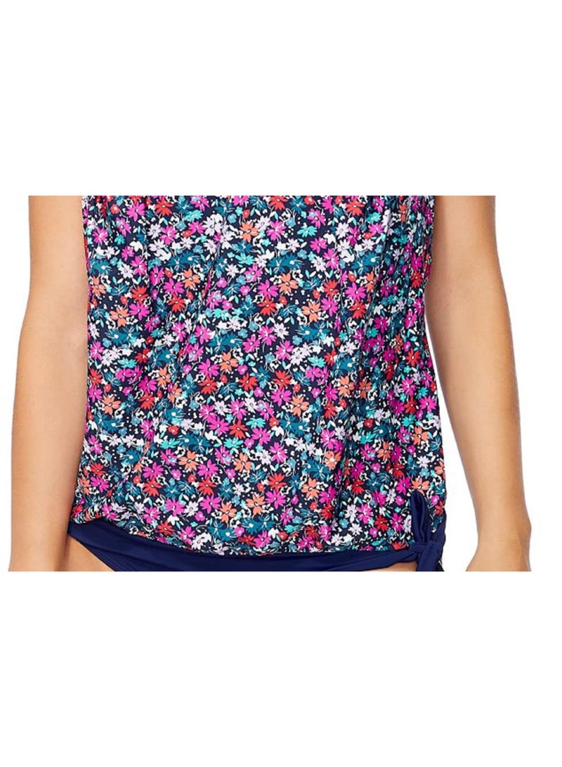 Island Escape Women's Coral Gables Convertible Tankini Top Swimsuit Blue Size 6 - Image 3