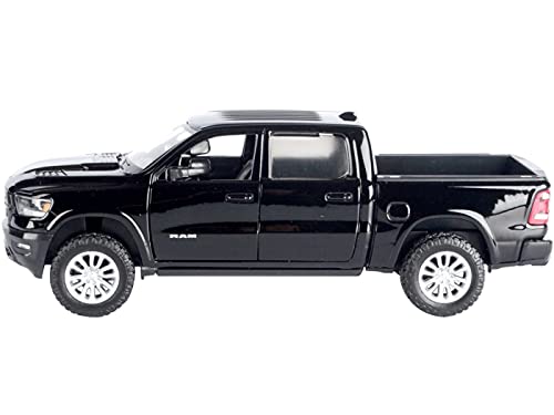 Motormax Toy 2019 RAM 1500 Laramie Crew Cab Pickup Truck Black with Silver Stripes 1/24 Diecast Model Car by Motormax 79357, 79357BK-S - Image 4