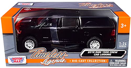 Motormax Toy 2019 RAM 1500 Laramie Crew Cab Pickup Truck Black with Silver Stripes 1/24 Diecast Model Car by Motormax 79357, 79357BK-S - Image 5