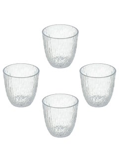 MAAC HOME MAAC Home Set of 4 Elegant Artisanal Embossed Glass Cup| Elegant Durable and Classic design Perfect for Family Everyday Use, and Family Get- Together, Restaurant, Banquet and More 