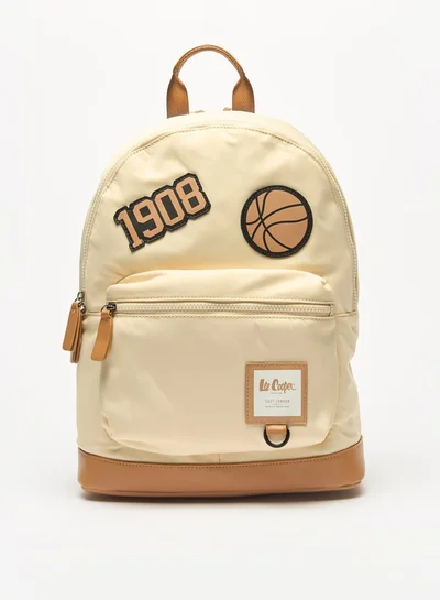 Lee Cooper Women Applique Detail Backpack with Adjustable Straps and Zip Closure - 30x13x41 cm