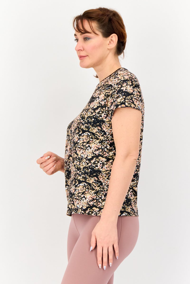 Ellesse Women Sportswear Fit Short Sleeves Training Camo T-shirt, Multicolor - Image 2