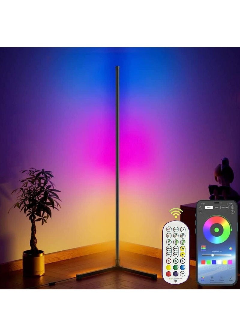 Smart led RGB Corner Floor Lamp with Remote Control Color Change LED Minimalist Nordic Style UK Plug Lamp Perfect for Living Rooms & Bedrooms - Image 1