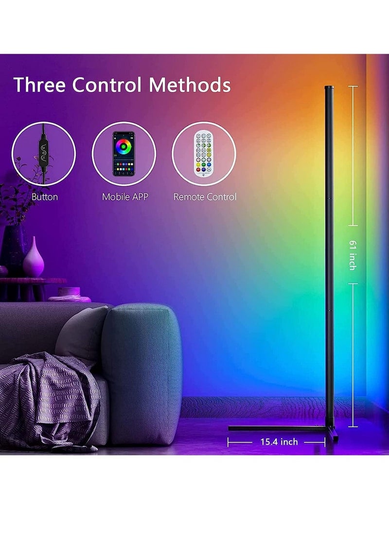 Smart led RGB Corner Floor Lamp with Remote Control Color Change LED Minimalist Nordic Style UK Plug Lamp Perfect for Living Rooms & Bedrooms - Image 2