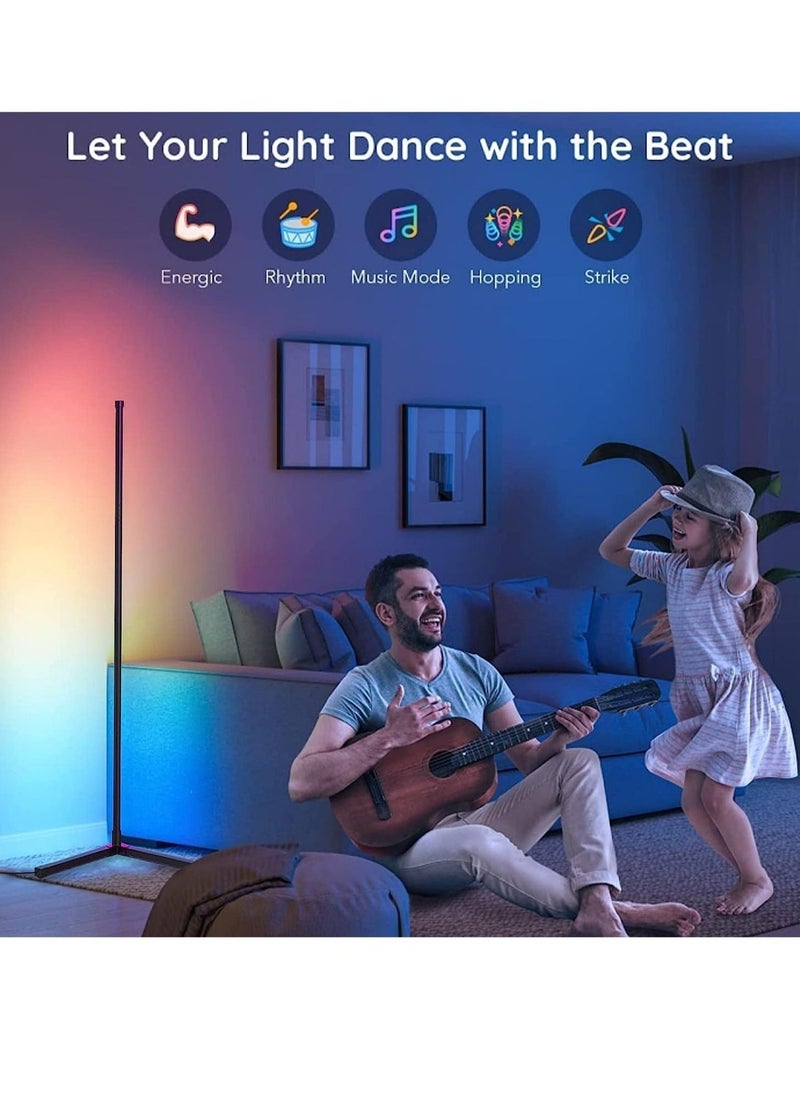 Smart led RGB Corner Floor Lamp with Remote Control Color Change LED Minimalist Nordic Style UK Plug Lamp Perfect for Living Rooms & Bedrooms - Image 3