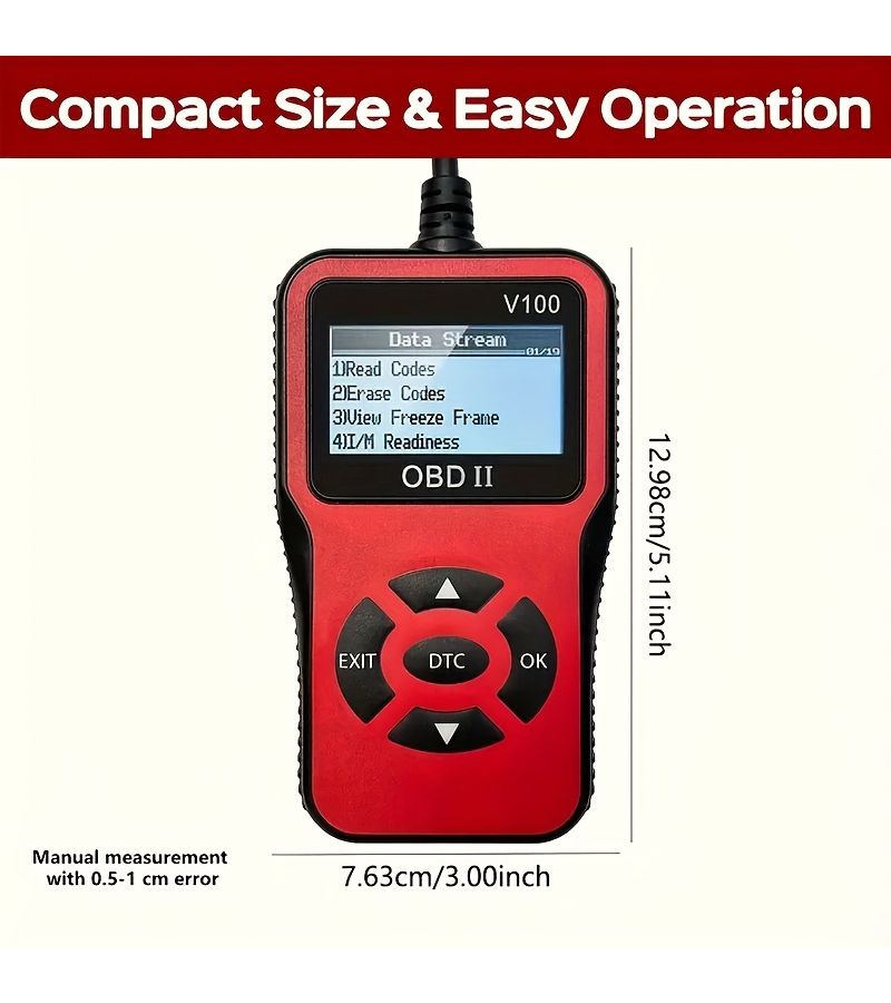 Orange OBD2 Car Scanner V100 Engine Code Reader Diagnostic Tool For Vehicles Since 1996 Up To 36V No Battery Needed - Image 4