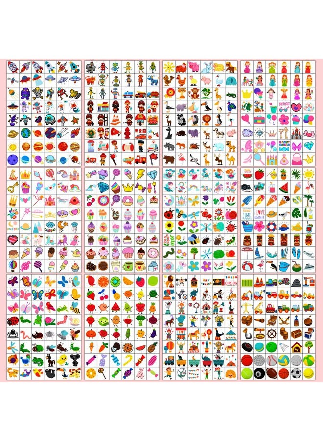 Partywind 960 PCS Individually Wrapped Tattoos for Kids Bulk, Cute Temporary Tattoo Stickers for Birthday Party Supplies Favors, Fake Tattoos for Kids Christmas Games (20 Sheets) - Image 3