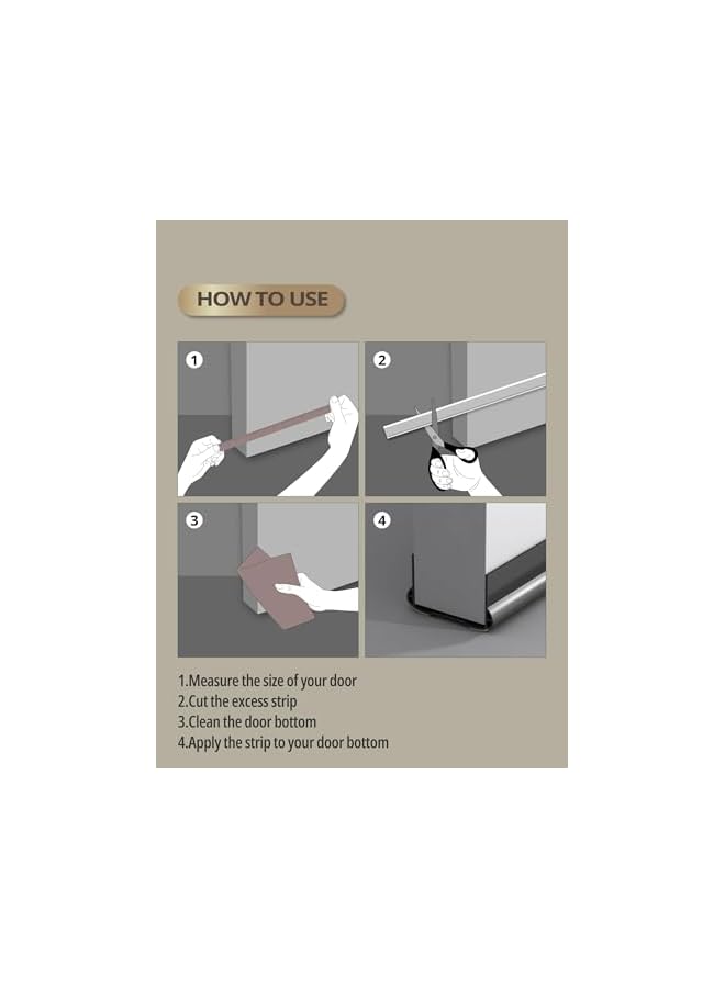 The Bros New Upgrade Under Door Draft Stopper for Bottom of Door, Free Cutting Length, 1m/39 inch Under Door Noise Stopper, Under Door Draft Blocker, Under Door Bug Stopper Door Dust Stoppers (Black, 1m) - Image 5