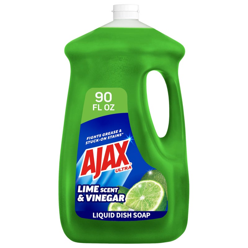 Ajax Ultra Liquid Dish Soap Vinegar and Lime Scent Sparkling Clean Dishes 90 fl oz Bottle
