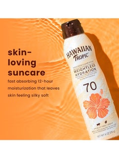 Hawaiian Tropic Hawaiian Tropic Weightless Hydration Clear Spray Sunscreen SPF 70, 6oz | Hawaiian Tropic Sunscreen SPF 70, Sunblock, Oxybenzone Free Sunscreen, Spray On Sunscreen, Body Sunscreen Spray, 6oz  - Image 3