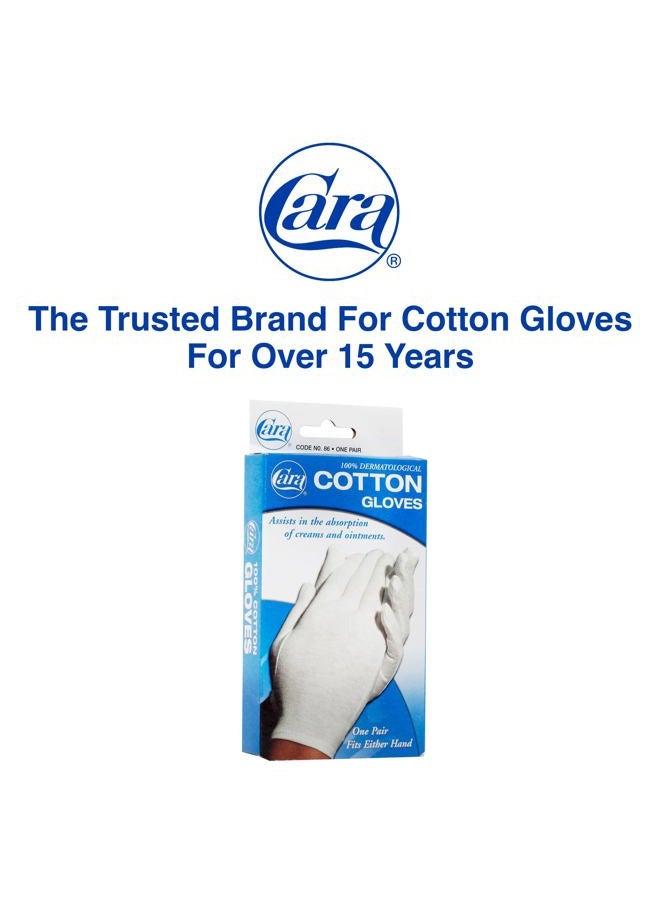Cara Moisturizing Eczema Cotton Gloves, Extra Large, White, 1 Pair - Image 3