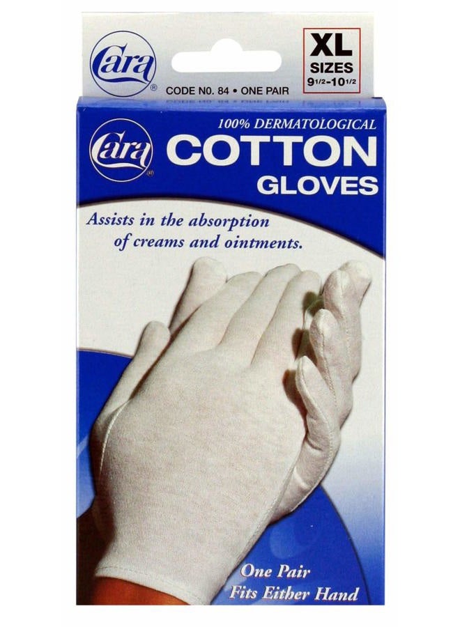 Cara Moisturizing Eczema Cotton Gloves, Extra Large, White, 1 Pair - Image 2