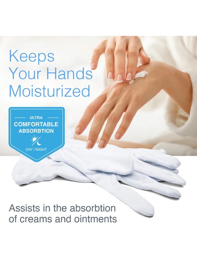 Cara Moisturizing Eczema Cotton Gloves, Extra Large, White, 1 Pair - Image 5