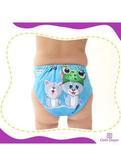 BEMBIKA Cloth Diapers For Babies Washable Reusable Adjustable Sizes (2 Combo) (No Inserts Included) (Leaf + Baby Cat)  - Image 3