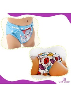 BEMBIKA Cloth Diapers For Babies Washable Reusable Adjustable Sizes (2 Combo) (No Inserts Included) (Leaf + Baby Cat)  - Image 5