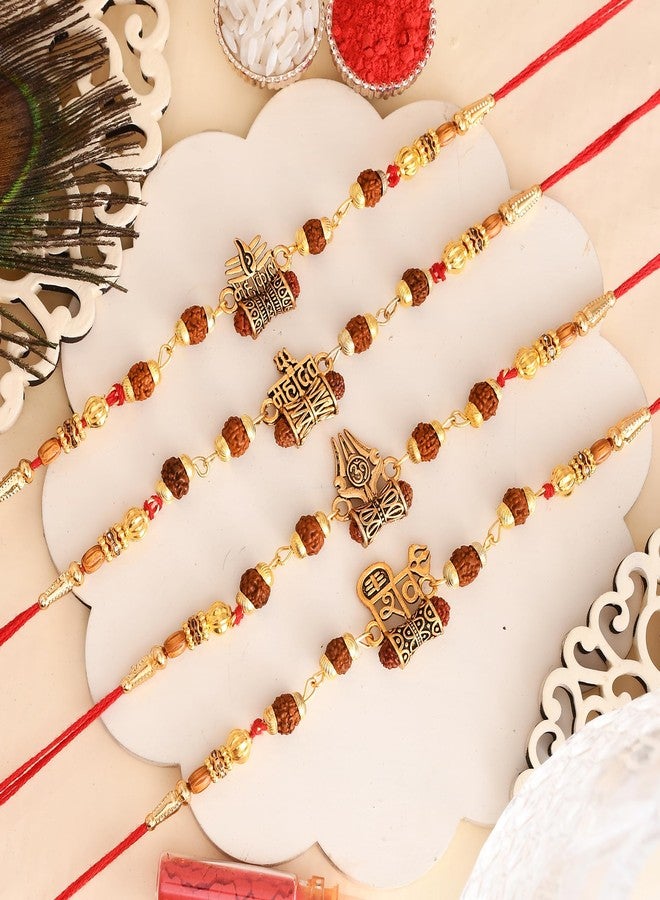 Pride Store Rakhi for Brother, Rakhi with Lord Shiva Idol Showpiece, Tilak Pack, Greeting Card Gift Combo Set | Rakhi with Idol Best Rakhi Gift for Brother (Metal 4) - Image 4