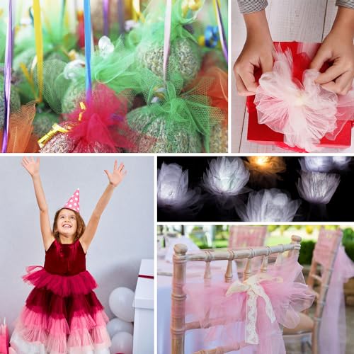 Ableme Deco 54" by 20 Yards Tulle Fabric Rolls Tulle Ribbon Tutu Spool Bolt for DIY Wedding Decoration Baby Shower Tutu Skirt Gift Wrapping Large Matte Tulle, Roll Packaging (Dusty Rose) - Image 5