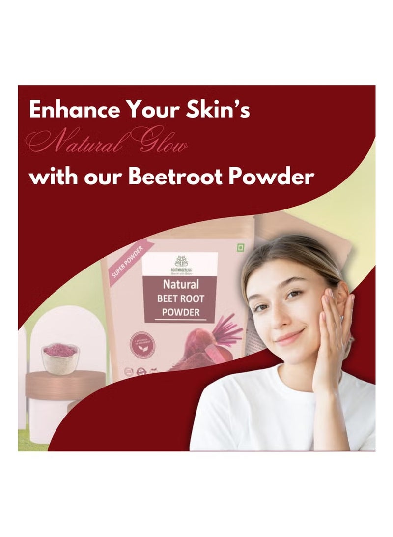 ROOTNRISEBLISS Natural Beetroot Powder 498g – 100% Pure Superfood for Energy, Heart Health & Blood Pressure Support. Antioxidant-Rich for Skin Glow, Detox & Performance. - Image 4