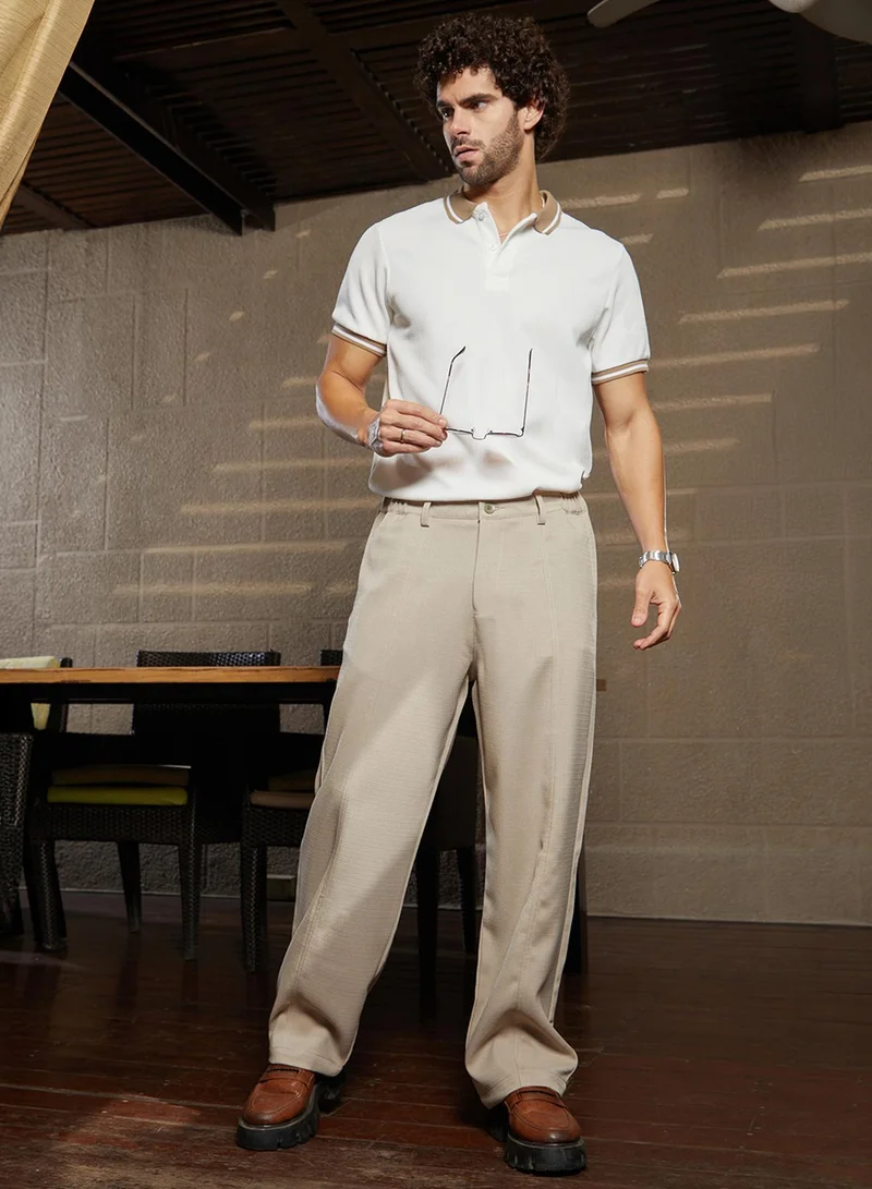 Campus Sutra  Lightweight - Panelled Tailored Trousers for Men | Best Price UAE