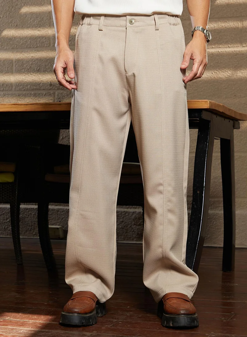 Campus Sutra Lightweight - Panelled Tailored Trousers
