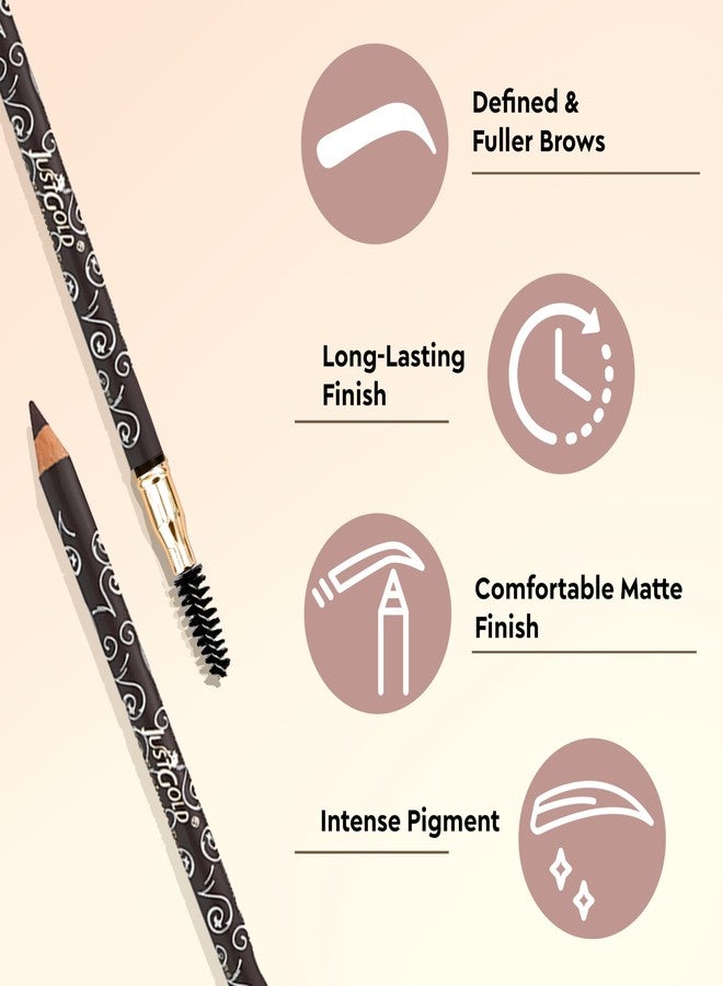 JUST GOLD Justgold Perfect Eyebrow Pencil with Spoolie Rich Pigment Natural-Looking Results Easy to Sharpen (03) - Image 2