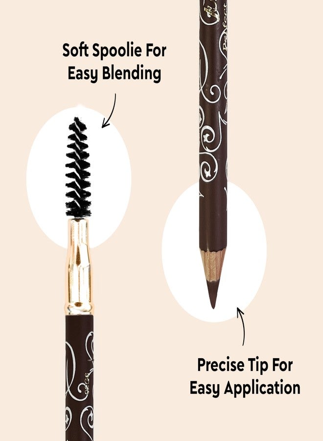 JUST GOLD Justgold Perfect Eyebrow Pencil with Spoolie Rich Pigment Natural-Looking Results Easy to Sharpen (03) - Image 3