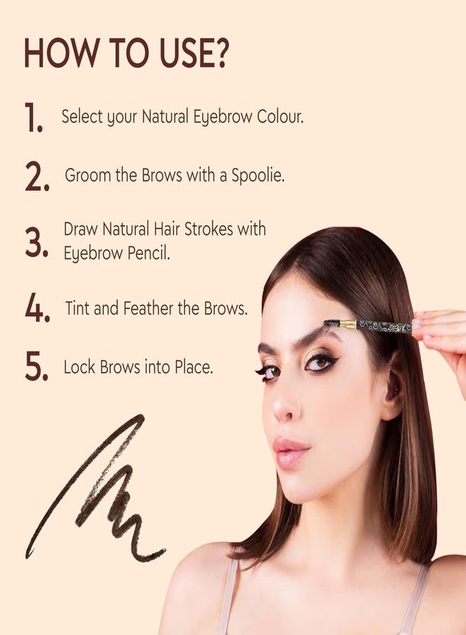 JUST GOLD Justgold Perfect Eyebrow Pencil with Spoolie Rich Pigment Natural-Looking Results Easy to Sharpen (03) - Image 5