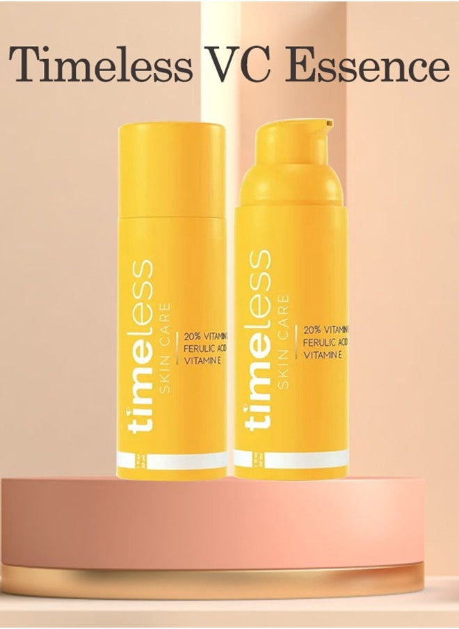 Skin Care 20% Vitamin C + E Ferulic Acid Serum - 30ML - Lightweight, Non-Greasy Formula - Use Daily to Brighten, Restore & Correct Skin - Recommended for All Skin Types