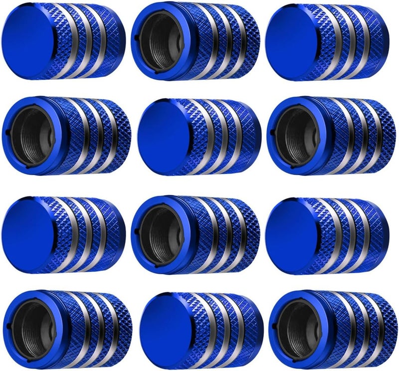 DECURCAR Tire Valve Stem Cap Cover - (12 Pack) Tire Air Caps Metal with Plastic Liner Corrosion Resistant Leak-Proof for Car Truck Motorcycle SUV and Bike - Image 1