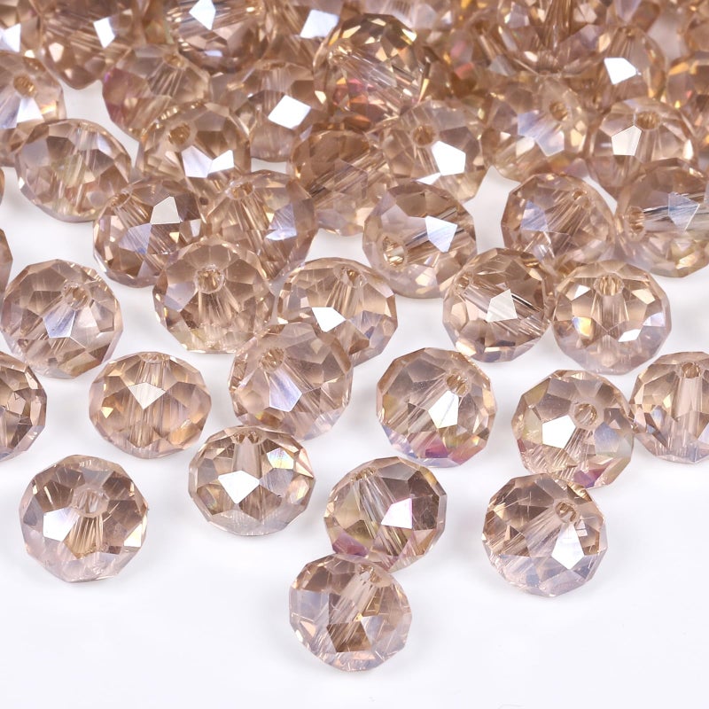 NITOPUPU 1000pcs 4mm Crystal Glass Beads for Jewelry Making Faceted Rondelle Flat Beads for Bracelets Necklace Earrings DIY Crafts (Champagne Crystal AB Bead) - Image 1