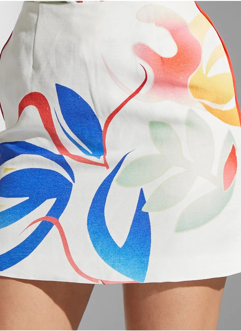 Cmeo collective Printed Mini Skirt