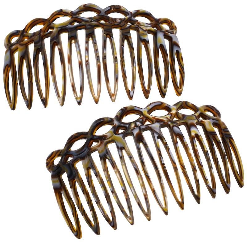 Camila Paris CP3141 French Hair Side Comb Small Handmade Onyx French Twist Hair Combs Decorative, Strong Hold Hair Clips for Women Bun Chignon Up-Do Styling Girls Hair Accessories, Made in France - Image 1