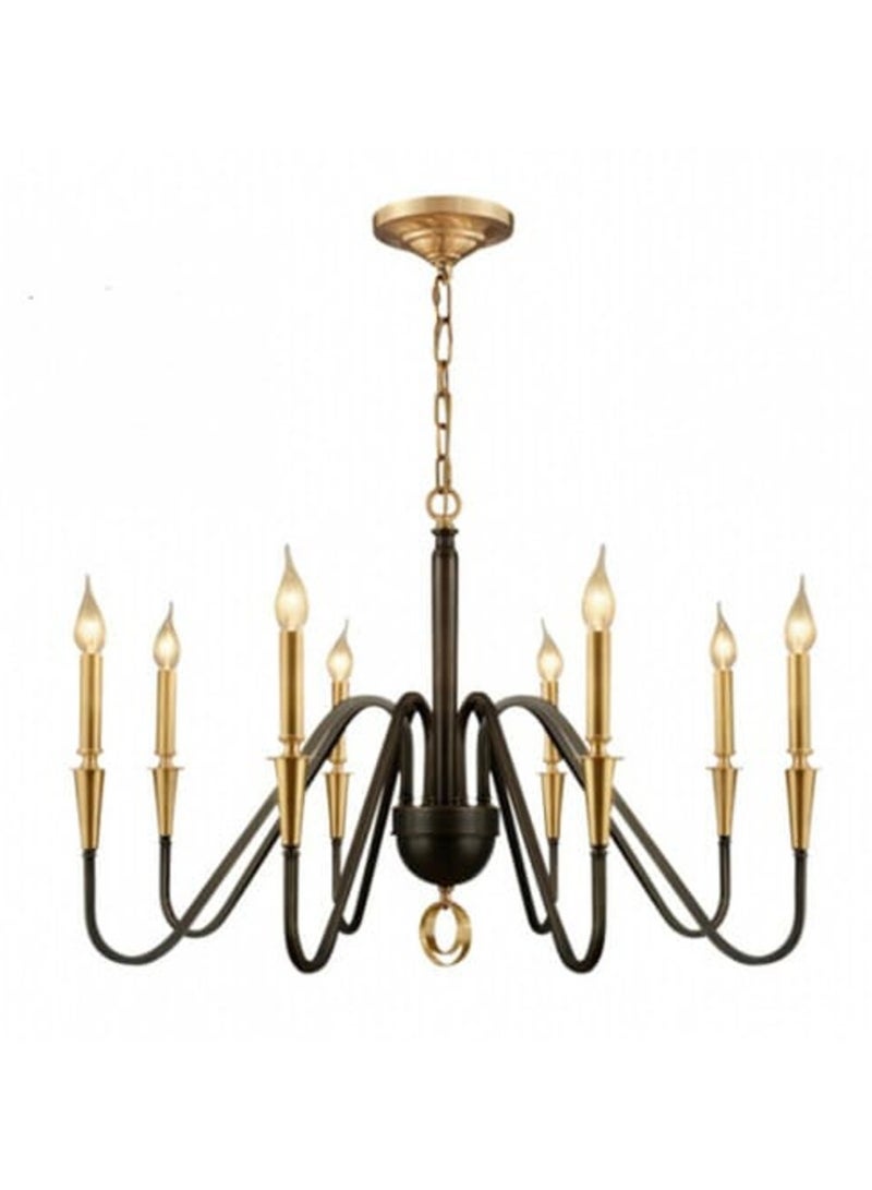 Classic Gold/Black 8 Bulb Candle Ceiling Chandeliers - Image 1