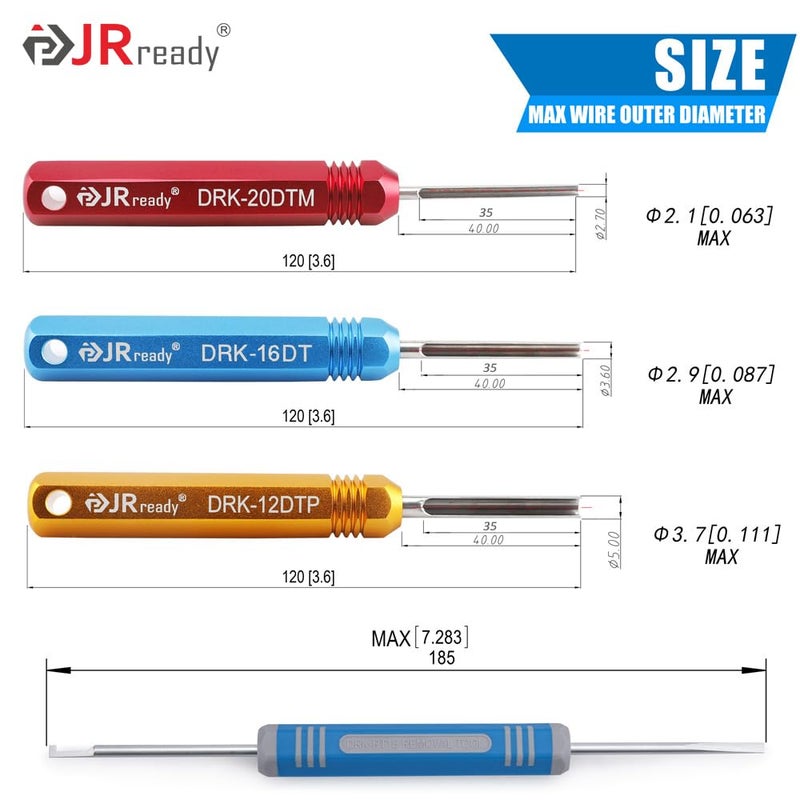 JRready ST5231 Deutsch Pin Removal Tool DRK-20DTM DRK-16DT DRK-12DTP with DRK-RT1B, Connector Release Tool for Deutsch Solid Contacts - Image 2