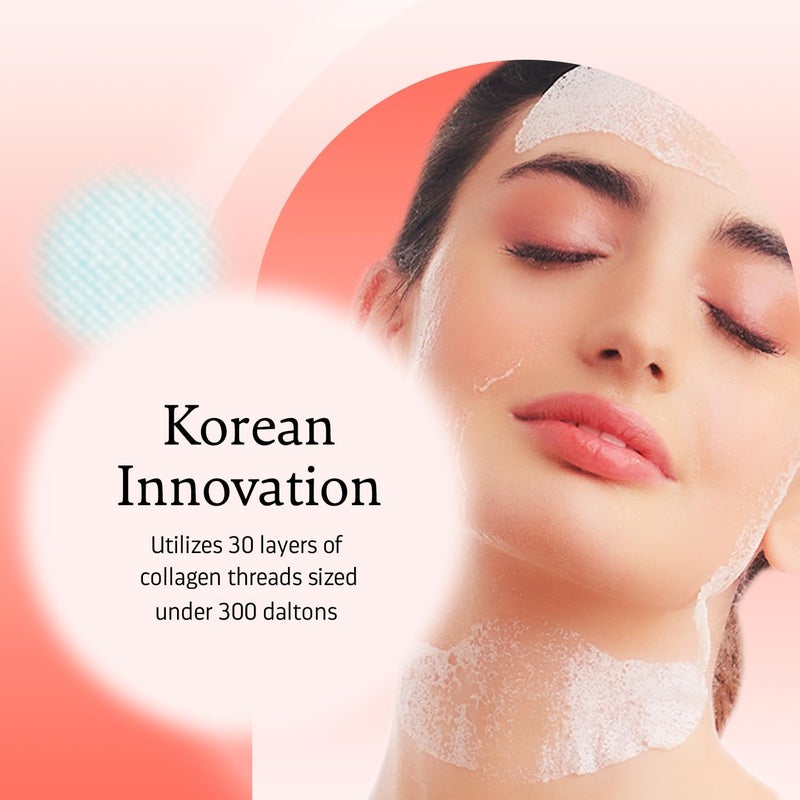 INDULGEO ESSENTIALS Melting Collagen Film Sheet Mask Collagen Booster Mist Combo Korean Skincare SelfDissolving Face Patch Reduces Wrinkles Finelines Scars With 4 Sachets 1 Booster Mist - Image 4