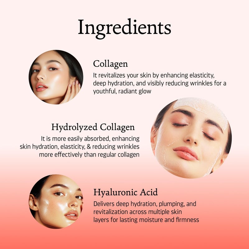 INDULGEO ESSENTIALS Melting Collagen Film Sheet Mask Collagen Booster Mist Combo Korean Skincare SelfDissolving Face Patch Reduces Wrinkles Finelines Scars With 4 Sachets 1 Booster Mist - Image 3