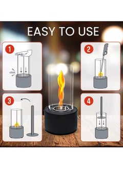 Furtey Portable Tabletop Fireplace,Tabletop Bioethanol Fireplace Indoor Outdoor Fire Pit Clean Burning Bio Ethanol Portable Fire Pit Fireplace(Black)  - Image 5