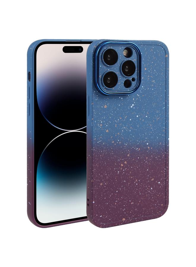 اس-توب جراب لهاتف iPhone 15 Pro من السيليكون المتدرج المرصع بالنجوم مع غشاء عدسة - Image 1