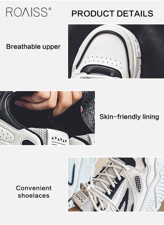 New Trendy Rope Thick Sole Platform Sneakers For Men's Casual & Sports Wear Colorblock Sneakers