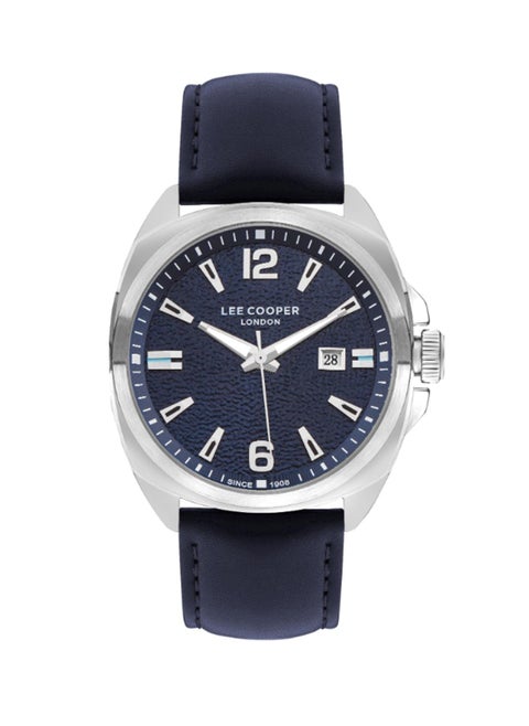 Lee Cooper Men's 2315-20p Movement Watch, Analog Display and Leather Strap - LC07858.399, Blue