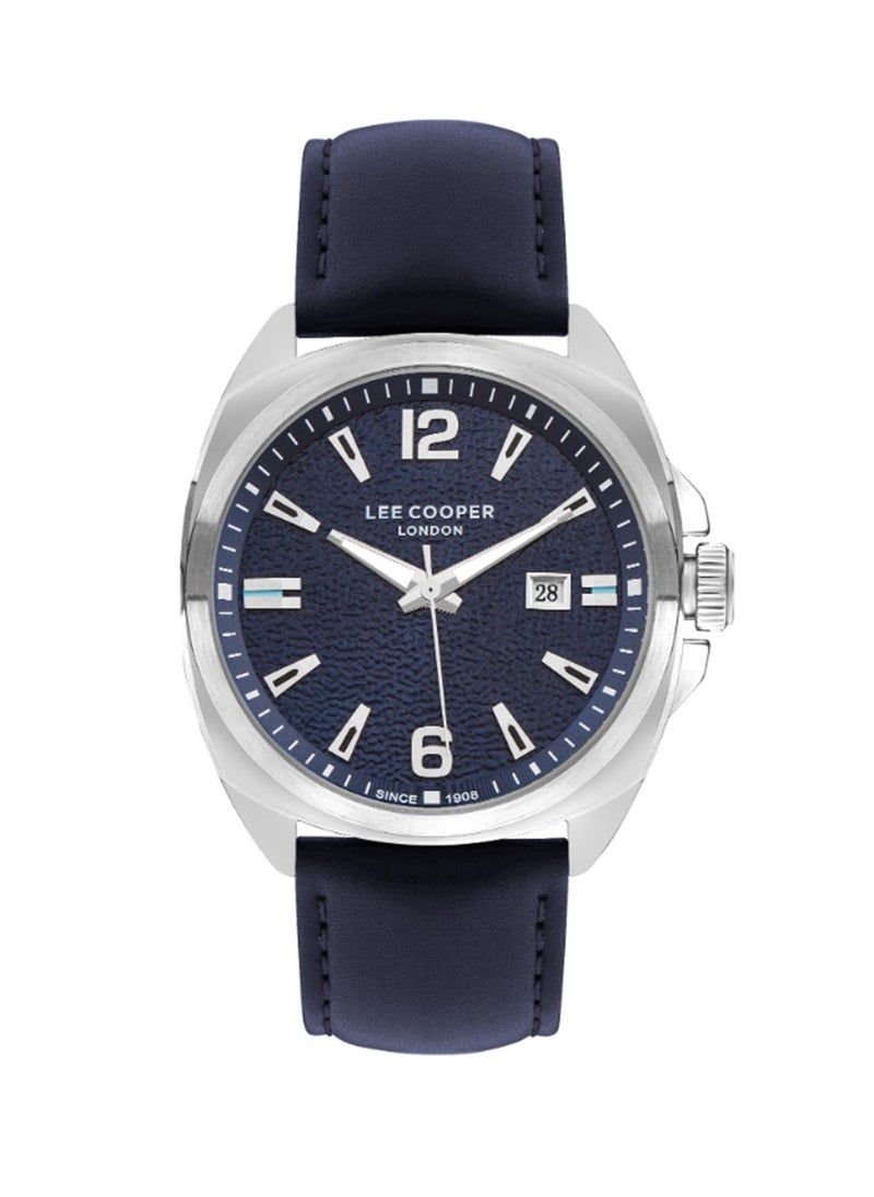 Lee Cooper - Lee Cooper Men's 2315-20p Movement Watch, Analog Display and Leather Strap - LC07858.399, Blue - Image 1