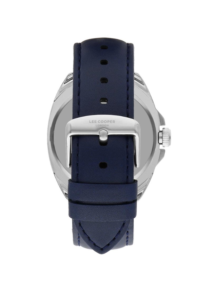 Lee Cooper - Lee Cooper Men's 2315-20p Movement Watch, Analog Display and Leather Strap - LC07858.399, Blue - Image 1